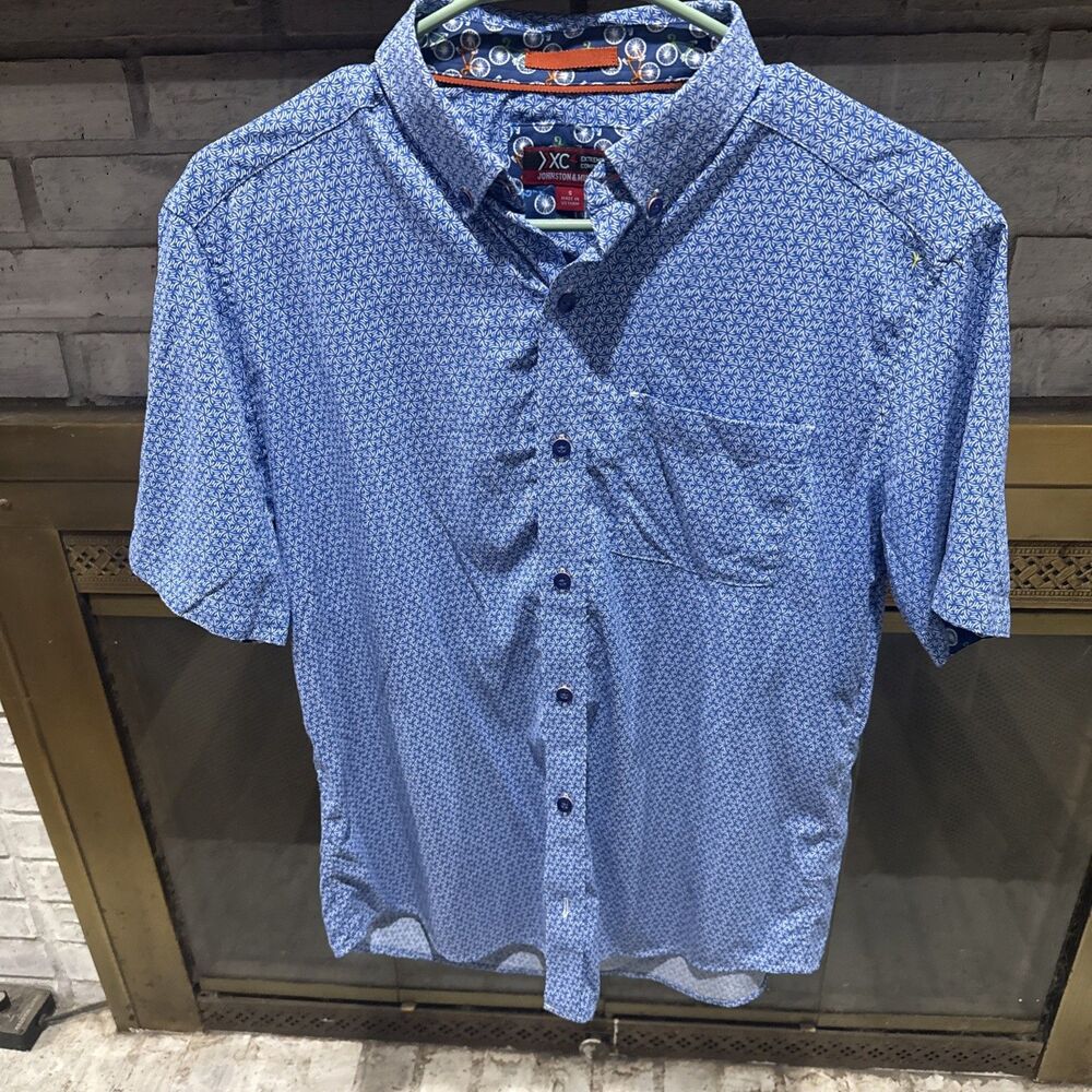 Men’s Johnston And Murphy XC4 Extreme Comfort Polo Blue With Bicycles Small